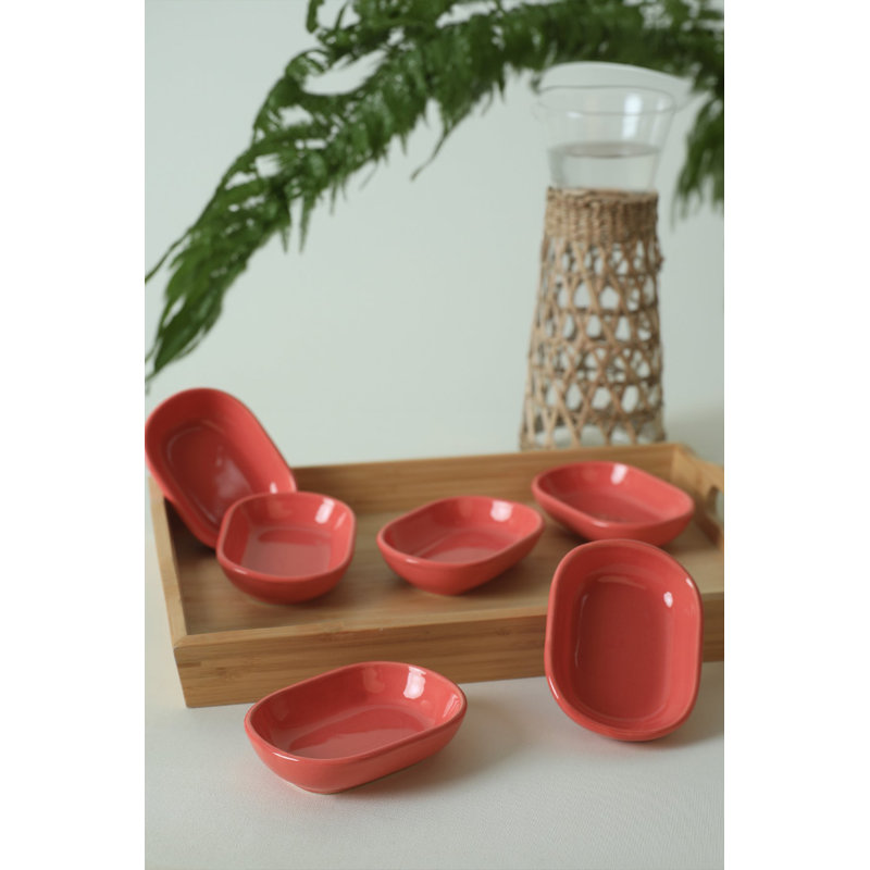 Latitude Run Areej 100% CERAMIC Salad Bowl, Pink
