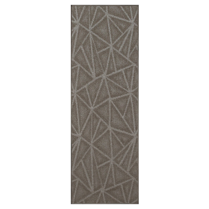 Tapis géométrique neutre intérieur / extérieur, Tapis de couloir 2 pi x 40 pi