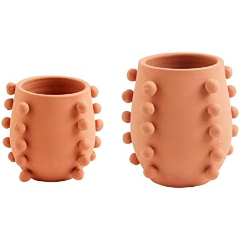 Vase en terre cuite, petit, diamètre 5 po x 4 po