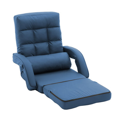 Reclining Floor Gaming Chair Foldable Chaise Lounge Game Chair For Adults With Armrest