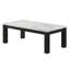 Ensemble de table de salon moderne avec dessus en faux marbre et cadres noir mat, 3 pièces