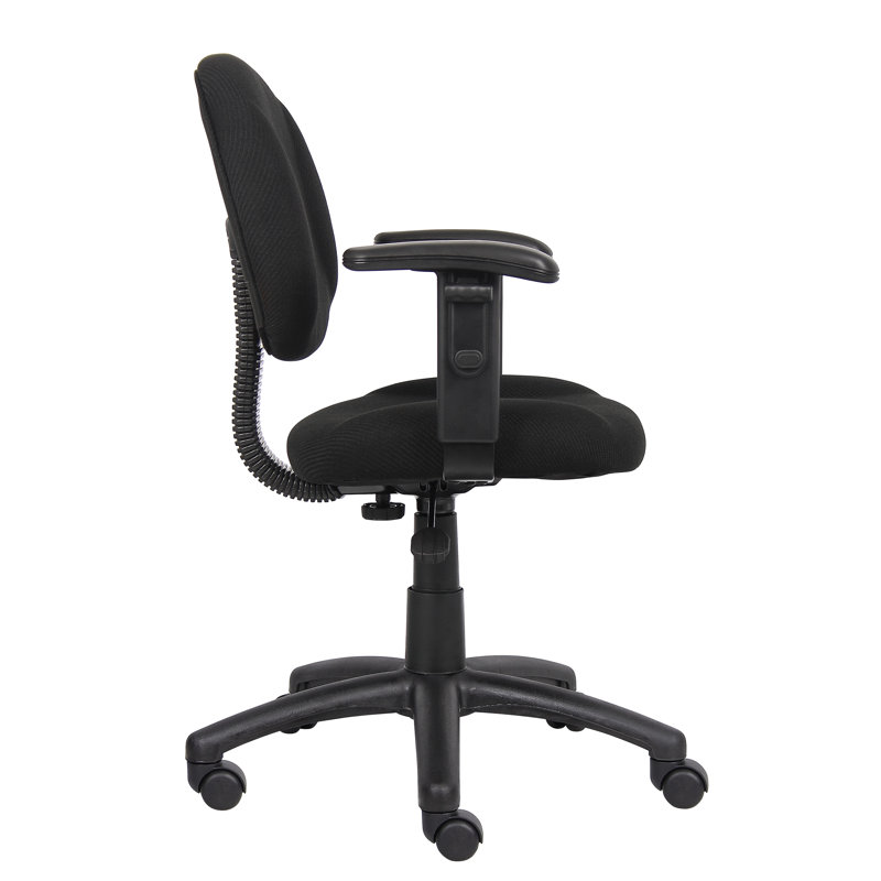 Task Chair, Black Tweed, Adjustable Arms