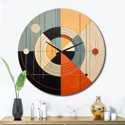 Syncronicities Midcentury Elegant Retro Art VII - Horloge murale moderne Mid-Century