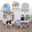 Chaise berçante pour enfants Happy Kids, sièges de classe flexibles, sièges actifs pour jeunes apprenants, chaises bananes pour enfants, beige-98666665