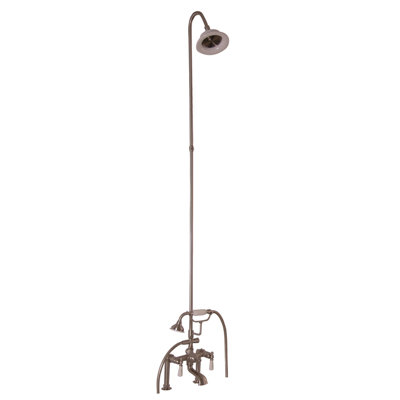 3 Handle Bathroom Clawfoot Tub Faucet with Diverter