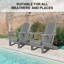 Chaises pliantes Adirondack avec coussin, chaise de patio surdimensionnée en PEHD résistante aux intempéries-384808968