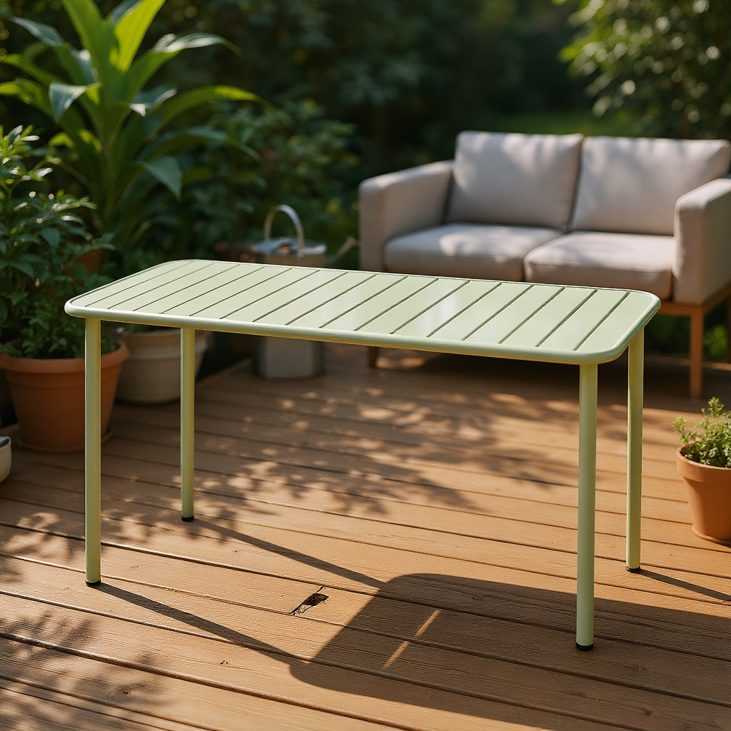 Wildon Home® Sella long table (green) outdoor dining table villa ...