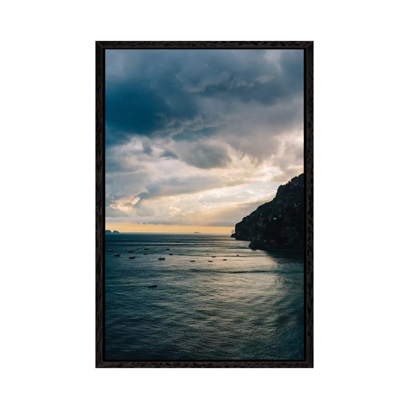 Stormy Positano VIII by Bethany Young - Print on Canvas, 101.6cm H x 66.04cm W x 3.81cm D, Black Framed