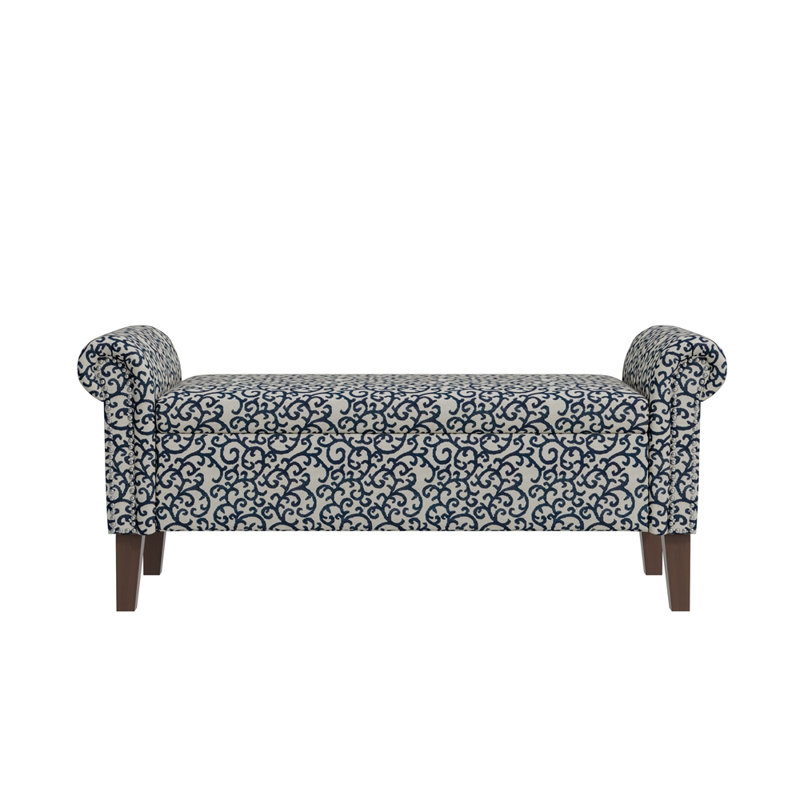 Banc de rangement à accoudoirs roulés Wallen