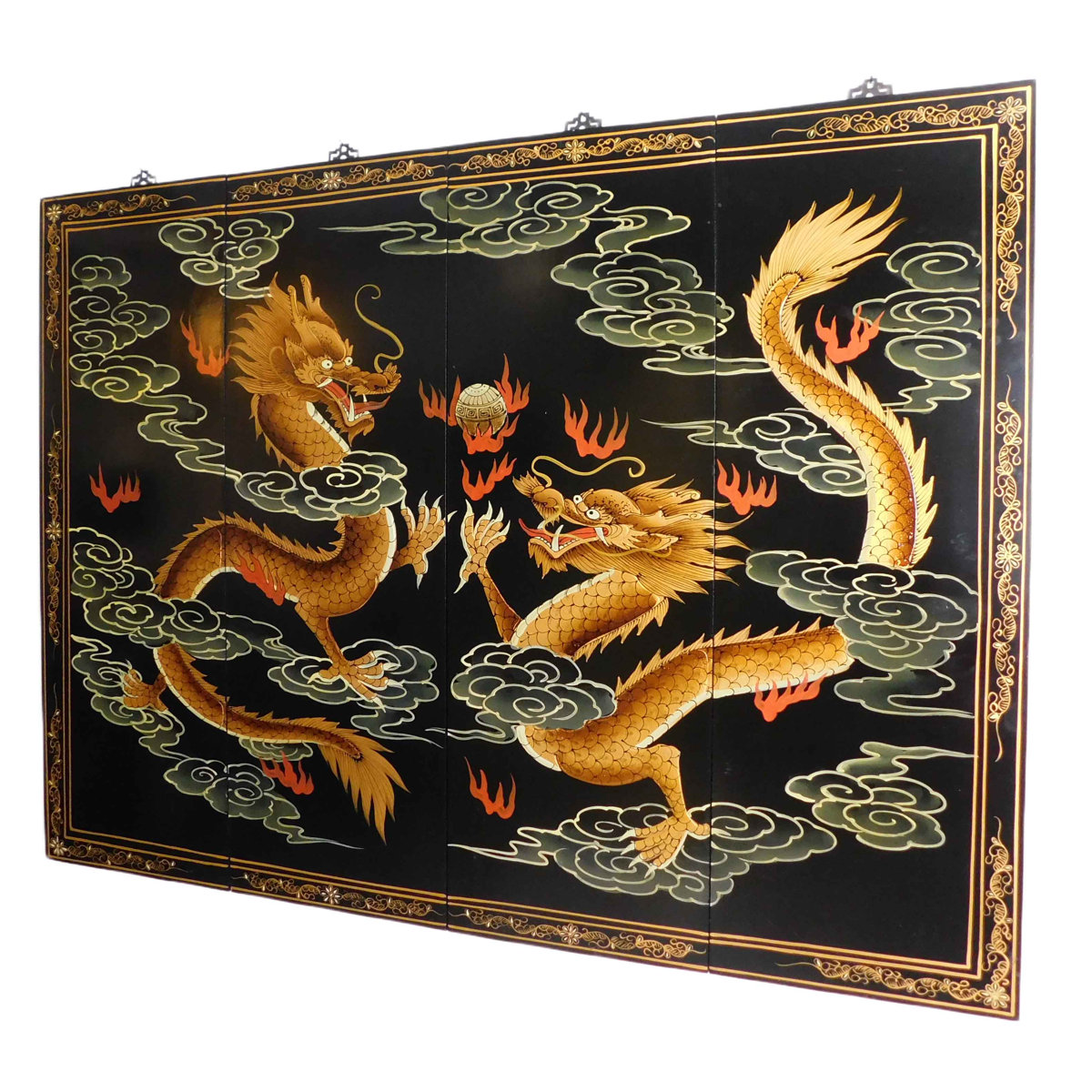 Oriental Furniture Warehouse Chinese Happy Dragon Oriental Wall Panels ...