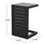 Table d'appoint avec structure en aluminium, surface noire matte moderne en noir, cadre pour l'extérieur