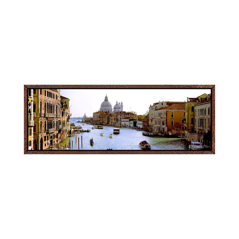 Boats in a canal with a church in the backgroundSanta Maria della Salute, Grand Canal, Venice, Veneto, Italy 1 Piece Panoramic Wall Art on Canvas