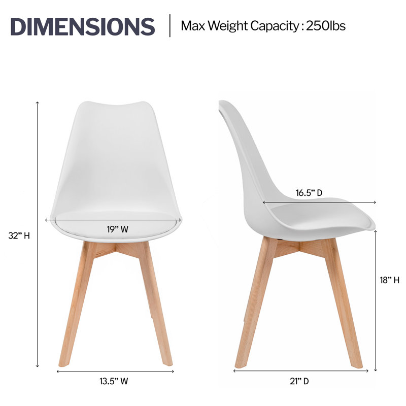  Chaise de salle à manger moderne, Blanc