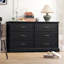 Commode 6 tiroirs rétro avec poignées dorées, commode de ferme 47 po pour chambre-670236245