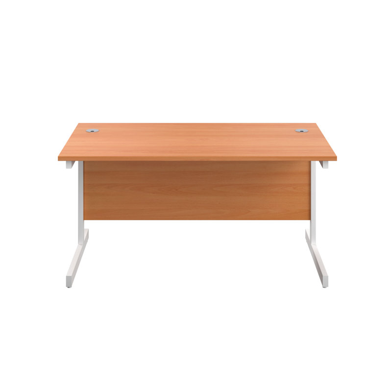 Buariki Writing Desk, 73cm H x 180cm W x 80cm D, Beech, White