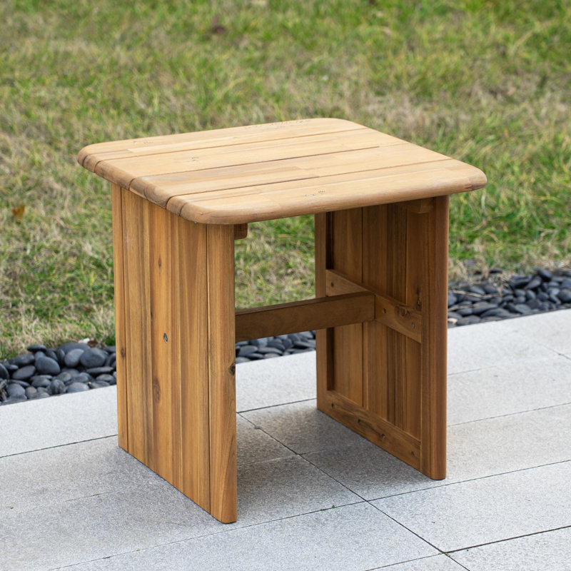 Table d'appoint carrée en bois d'acacia Brewsty