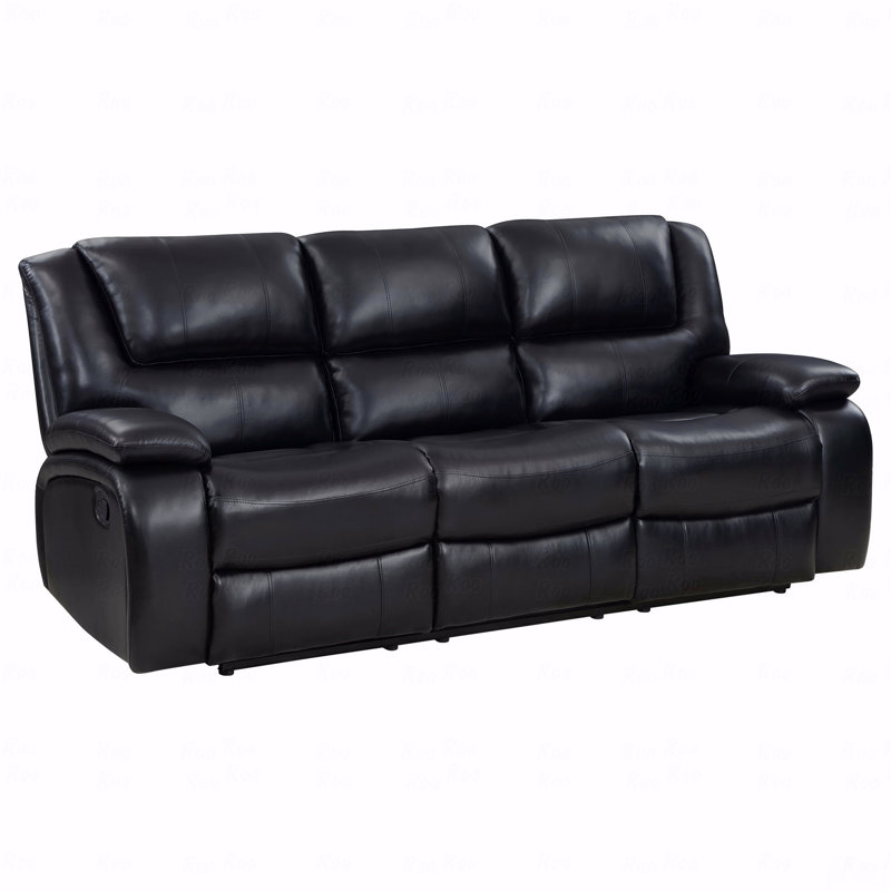 Upholstered Motion Reclining Sofa, Black