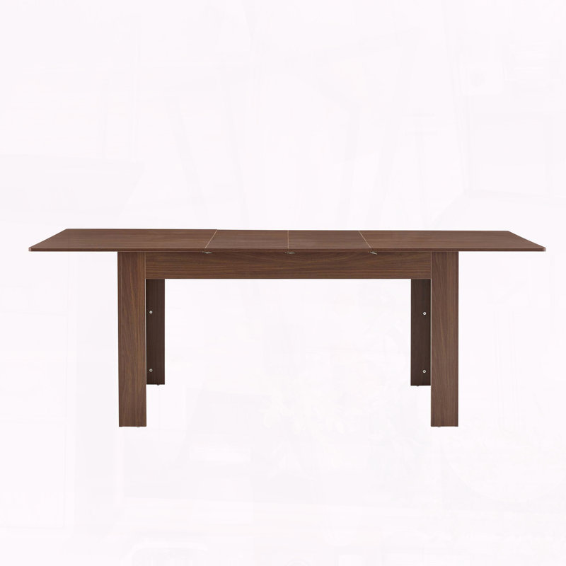 Extendable Rectangular Dining Table with 2 Drop Leaves – Walnut Finish