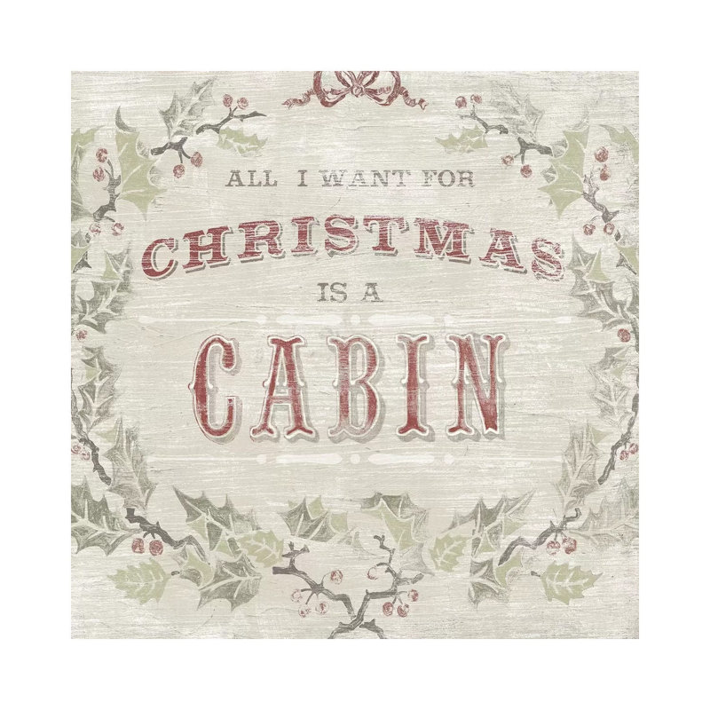 Cabin Christmas IV by June Erica Vess - Wrapped Canvas Painting, 93.98cm H x 93.98cm W x 1.91cm D