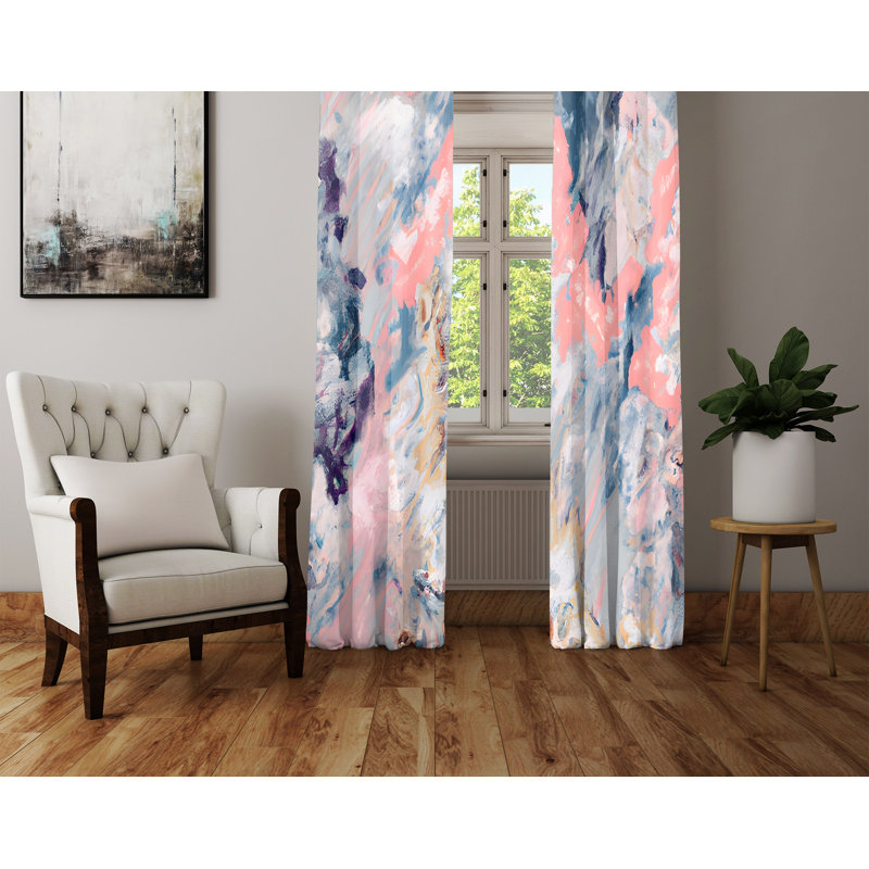 Paire de rideaux semi-transparents en polyester Khoyank, L 40 po x L 61 po