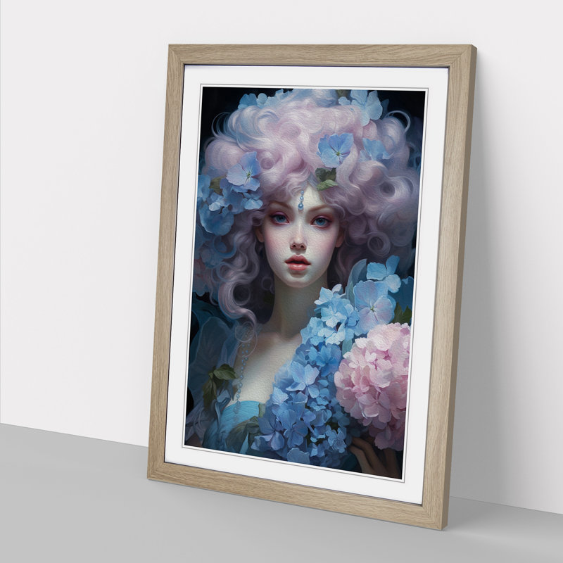 Hydrangea Rococo - Framed Print, 46cm H x 34cm W x 2cm D, Oak Framed