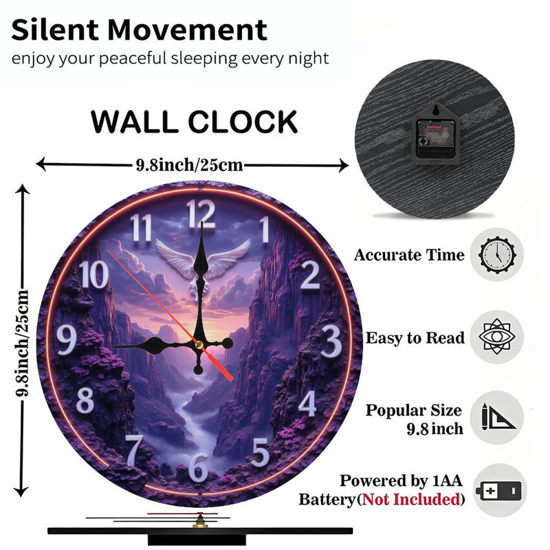 Horloge murale mauve Canyon
