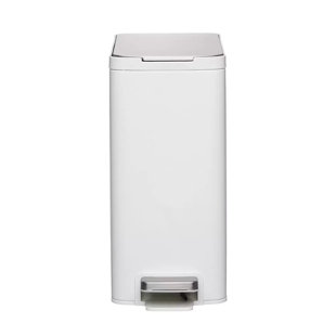 2.6 Gallon Slim Step Can White