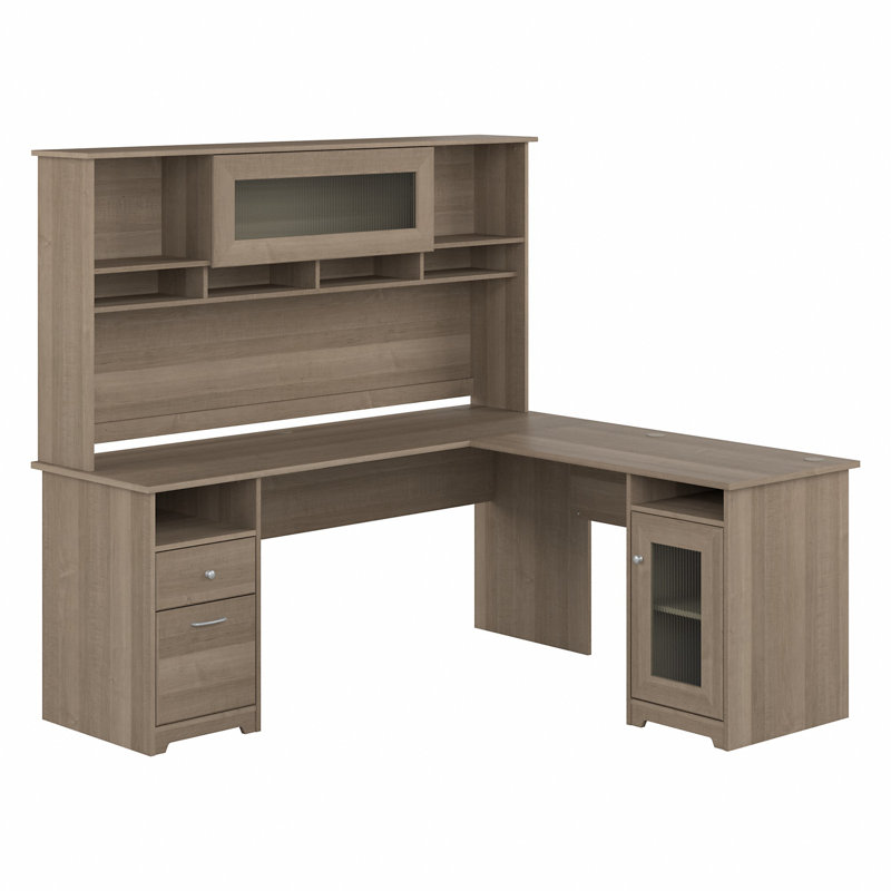 Paelynn 72'' Desk, 66.3" H x 71.69" W x 68.5" D, Brown/Gray