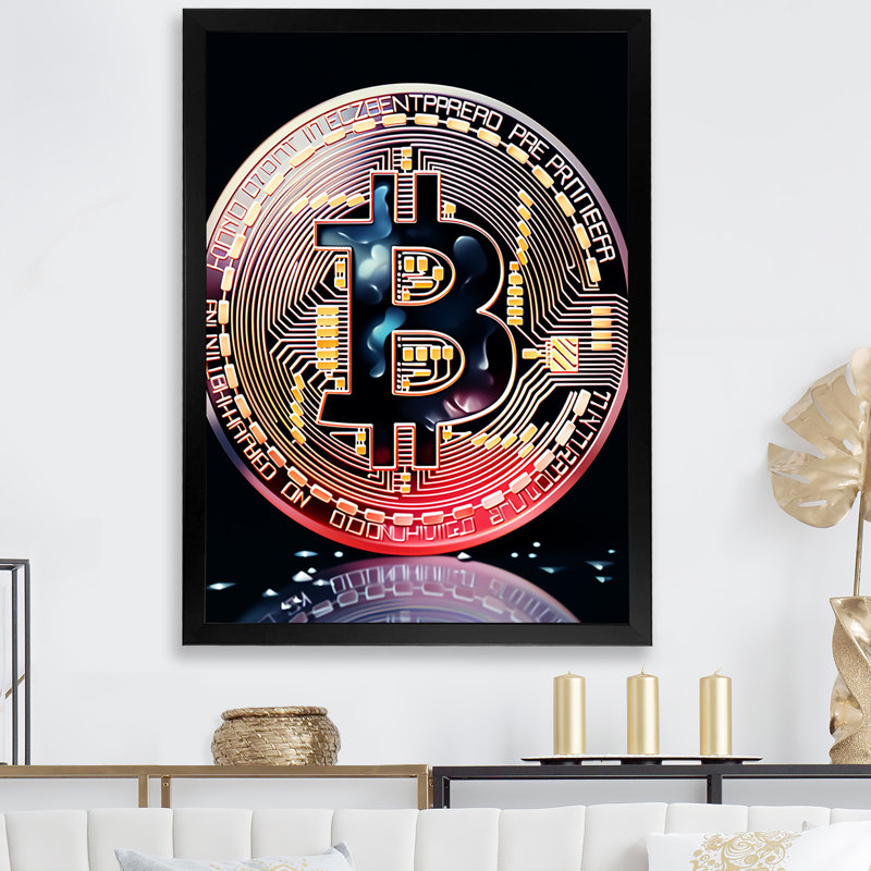 Rose et noir, Crypto, art mural, H 20 po x l 12 po x P 1 po, Cadre simple noir