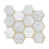 Carrara White-3" Hexagon With Brass Strip est en rupture de stock