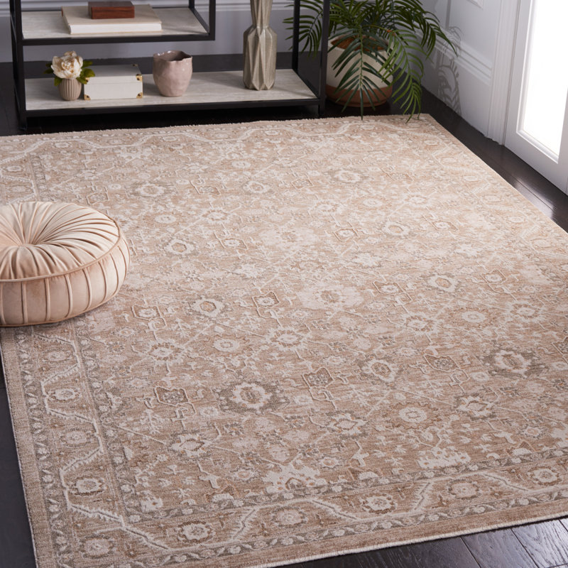 Tapis oriental en polyester / polypropylène tissé à la machine Aldercy, Rectangle 5 pi 3 po x 7 pi 6 po