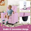 Fauteuil inclinable pour enfants avec porte-gobelet, dossier et repose-pieds réglables rose-696945220