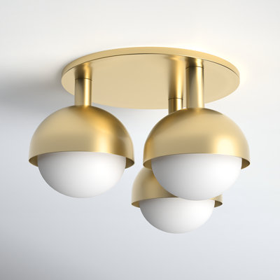 Weston 3 Light Glass Semi Flush Mount