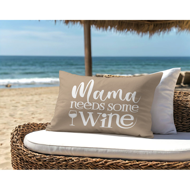 Davey Outdoor Reversible Throw Pillow, 18"H x 25"W, Beige
