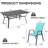 Outdoor Dining Set For 6,7Pcs Patio Table And Chairs Set With Adjustable Umbrella Hole,Heavy Duty 63”X37.8” Metal Dining Table And Stackable Patio Chair For Yard, Garden, Porch,Light Blue-355118595