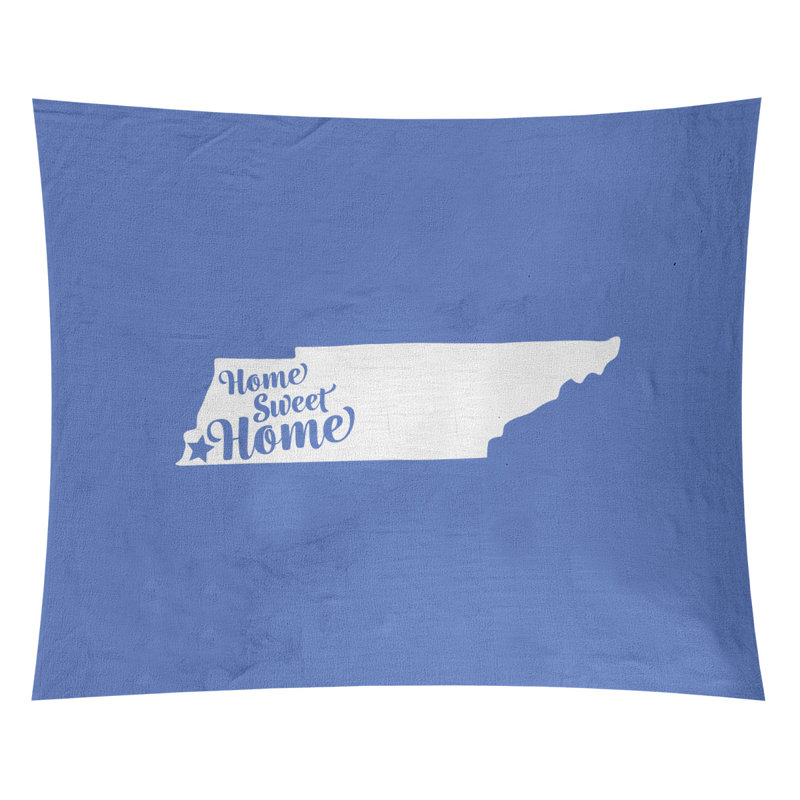 Tapisserie Home Sweet Memphis, H 68 po x l 80 po, Bleu