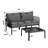 5 Piece Patio Conversation Sets, Modern Outdoor Patio Sectional Furniture Set With Square Coffee Table, Waterproof Thick Cushion Deep Seating For Porch, Balcony-572212010-572212008
