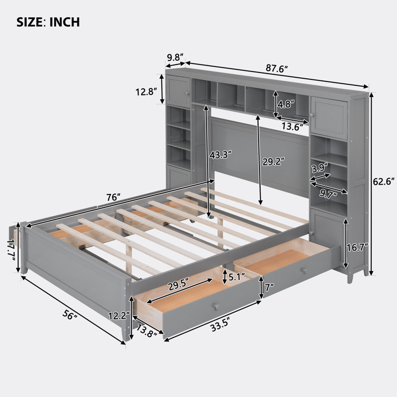 Michiya Bookcase Bed