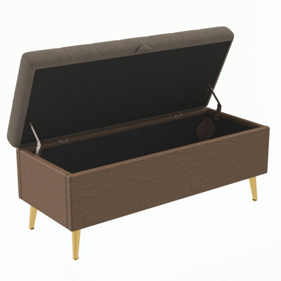 Modern Storage Ottoman Bench Upholstered Bedroom Bench Entryway Storage Ottoman