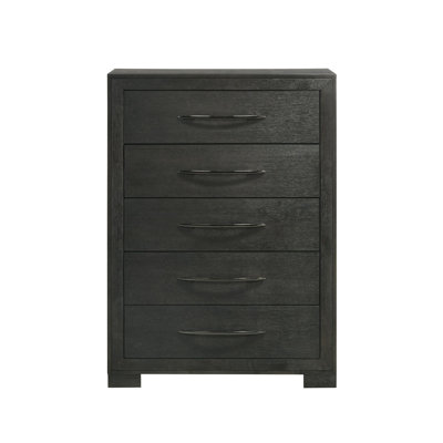 Latitude Run® Walla 5-Drawer Chest in Black