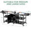 Chariot de barbecue extérieur pour deux gros œufs - Table en métal compatible avec les grands œufs de 18 po et autres modèles similaires, noir argenté, 109,96 lb, 34,04 po de hauteur, 25,39 de largeur, 100,6 de profondeur, 6 360 roues, 4 verrouillables,