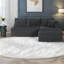 Canapés modulaires modernes à compression, canapé en forme de L en peluche de 96 pouces pour la maison
