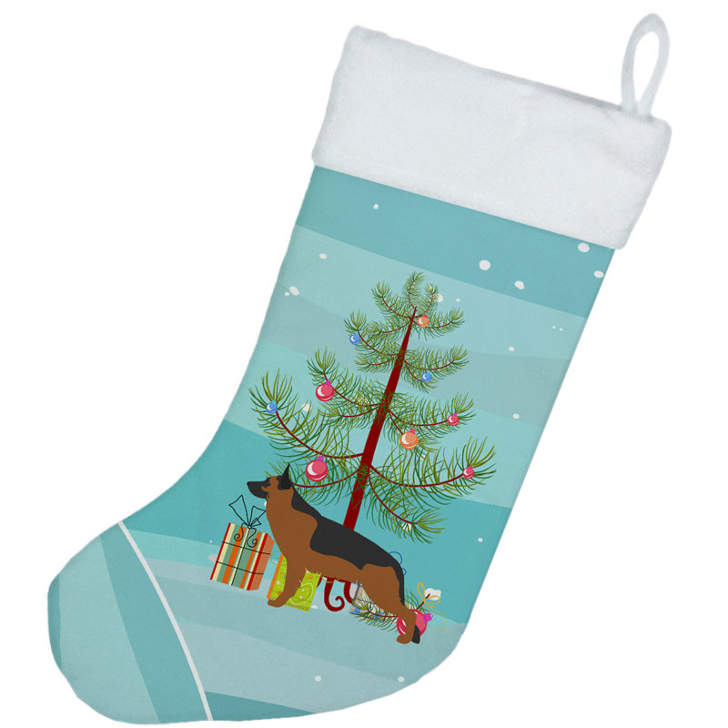 Chaussette de noël joyeux de noël, Berger allemand noir / brun