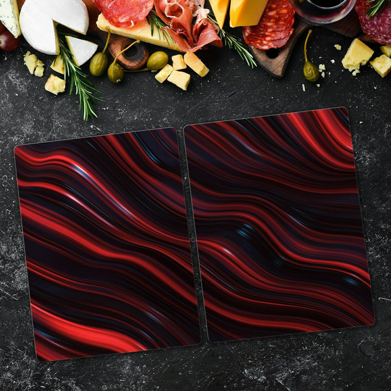 Ashville Tempered Glass Spiral Chopping Board, 52cm x 30cm