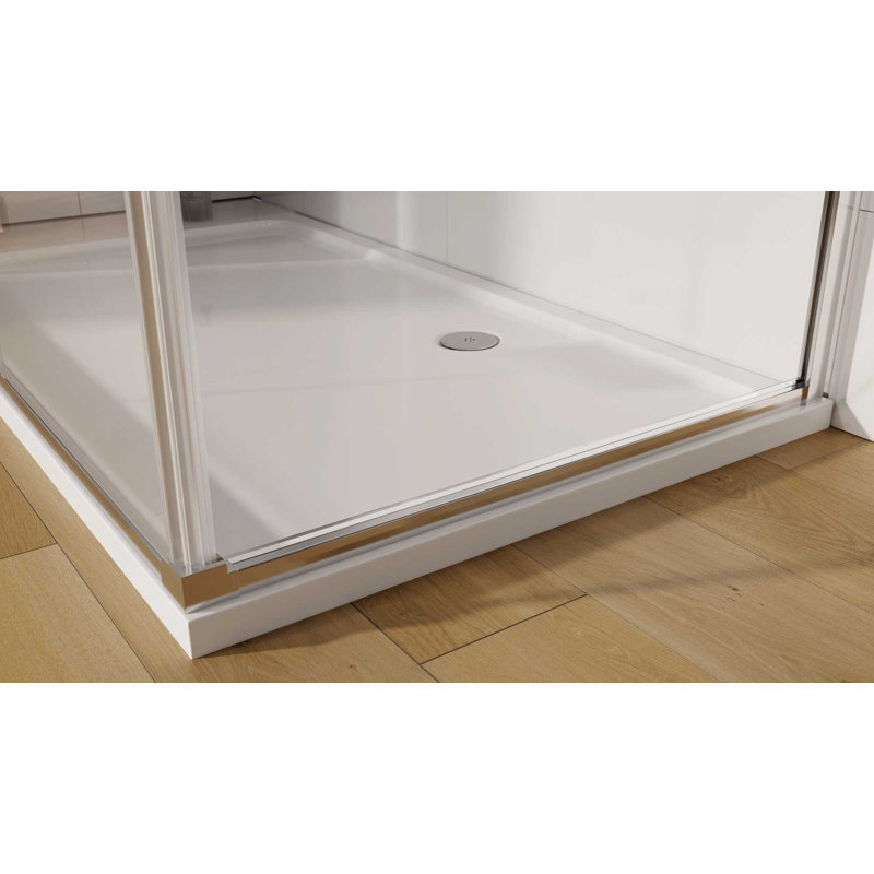 Lane 2000mm H Hinged Frameless Shower Door with Clear Glass, 200 H X 100 W CM
