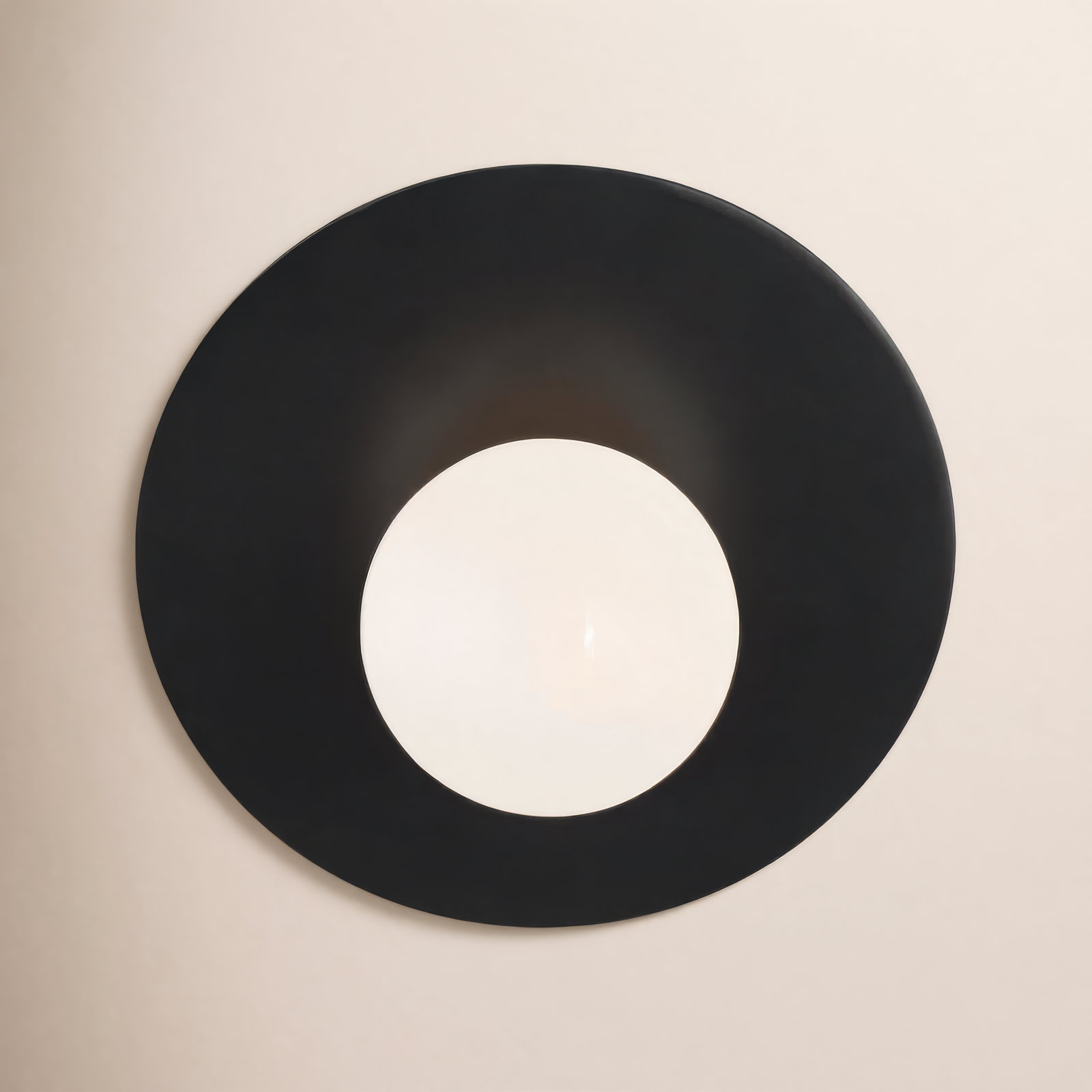 Allegra Single Light Glass Steel Dimmable Flush Mounted Sconce, Midnight Black
