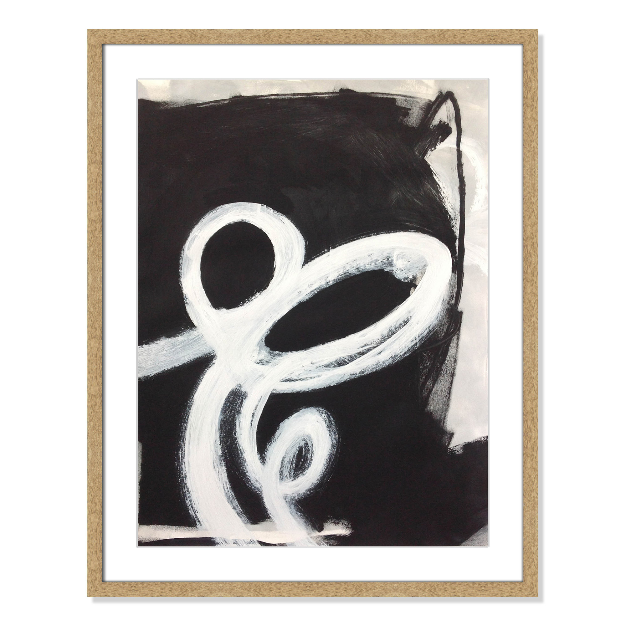 Ansonia Swirly Swirls II Print by , Natural Woodgrain Single Picture Frame, 29.5" H x 23.5" W x 2" D, No Mat