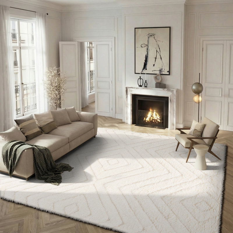 Tapis en laine Dabria, Rectangulaire 8 pi x 10 pi