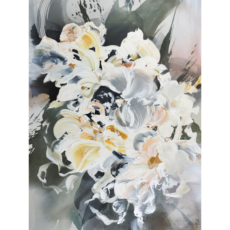 «Expanse» par Novi Lim - Peinture, H 33 po x l 25 po, Toile avec cadre noir