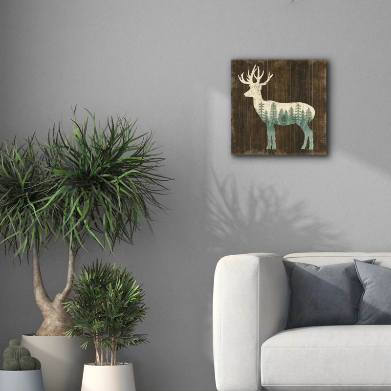 "Epic Graffiti", "Simple Living Deer Silhouette" par Michael Mullan, art mural sur toile, H 18 po x l 18 po x P 0,75 po